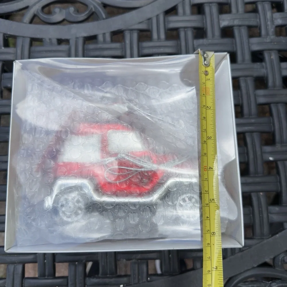 Vtg 90s Dept 56 Mercury Glass Sport Utility Vehicle Ornament Large Shiny Red Car